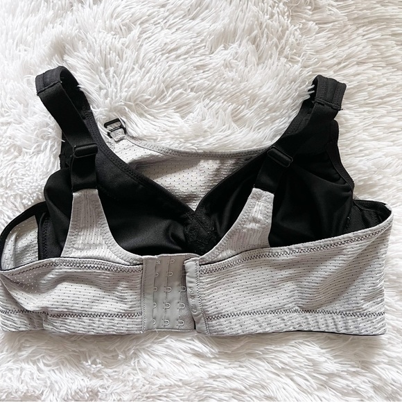 Glamorise Womens Sports Bra 42D Grey Black High Support Wireless Double Layer - Picture 11 of 12